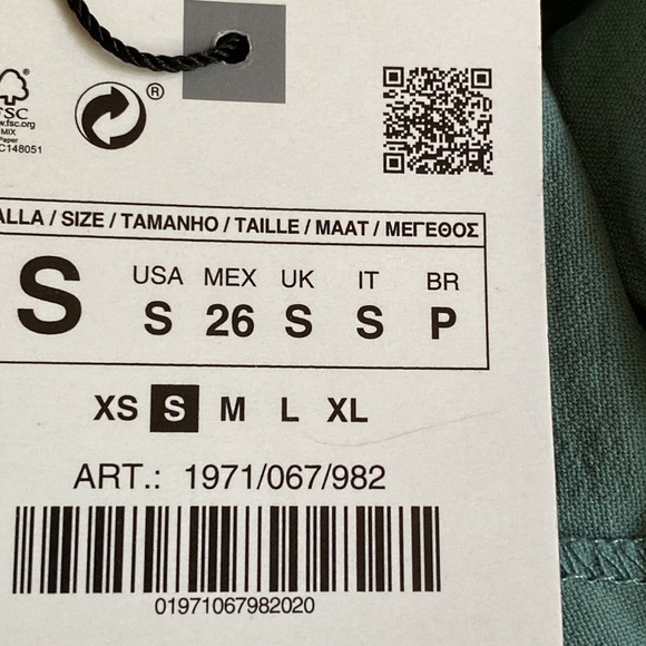 NWT. Zara Blue/Green Long Belted Jumpsuit. Size S. - Picture 9 of 11